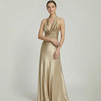 Women’s Full Length Evening Guest Satin Dress