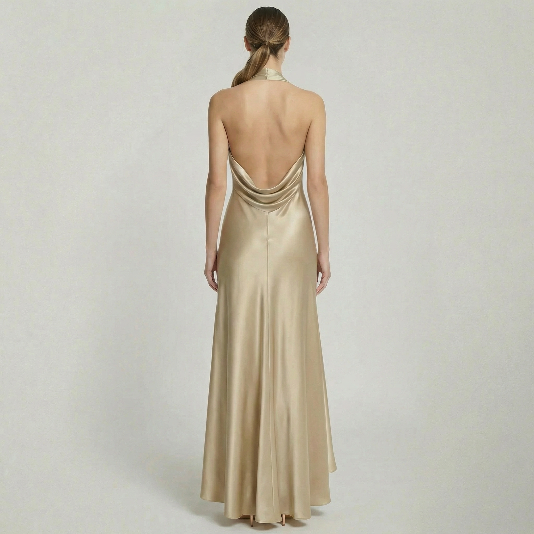 Women’s Full Length Evening Guest Satin Dress