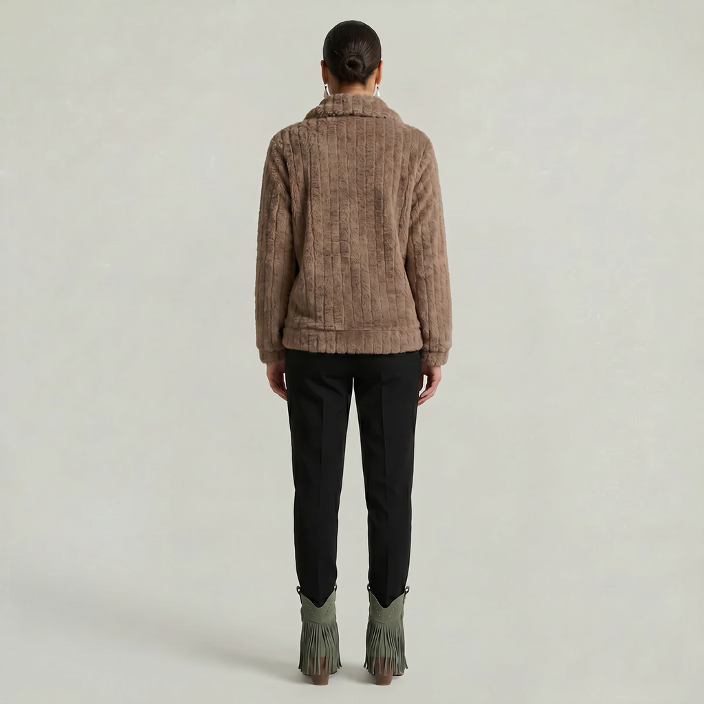 Women’s Full Zip Teddy Jacket - Long Sleeve Regular Fit