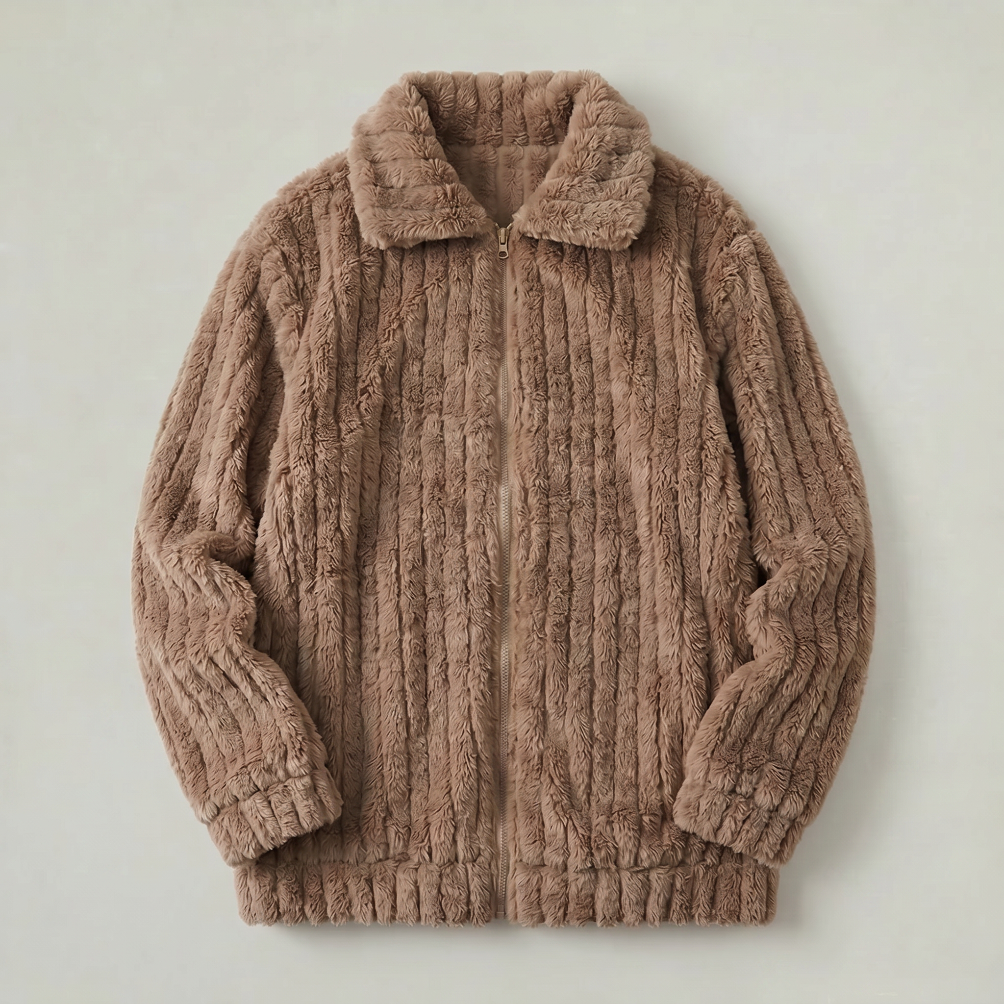 Women’s Full Zip Teddy Jacket - Long Sleeve Regular Fit