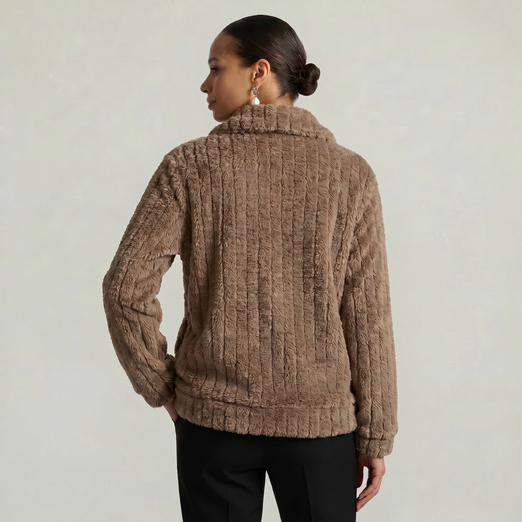 Women’s Full Zip Teddy Jacket - Long Sleeve Regular Fit