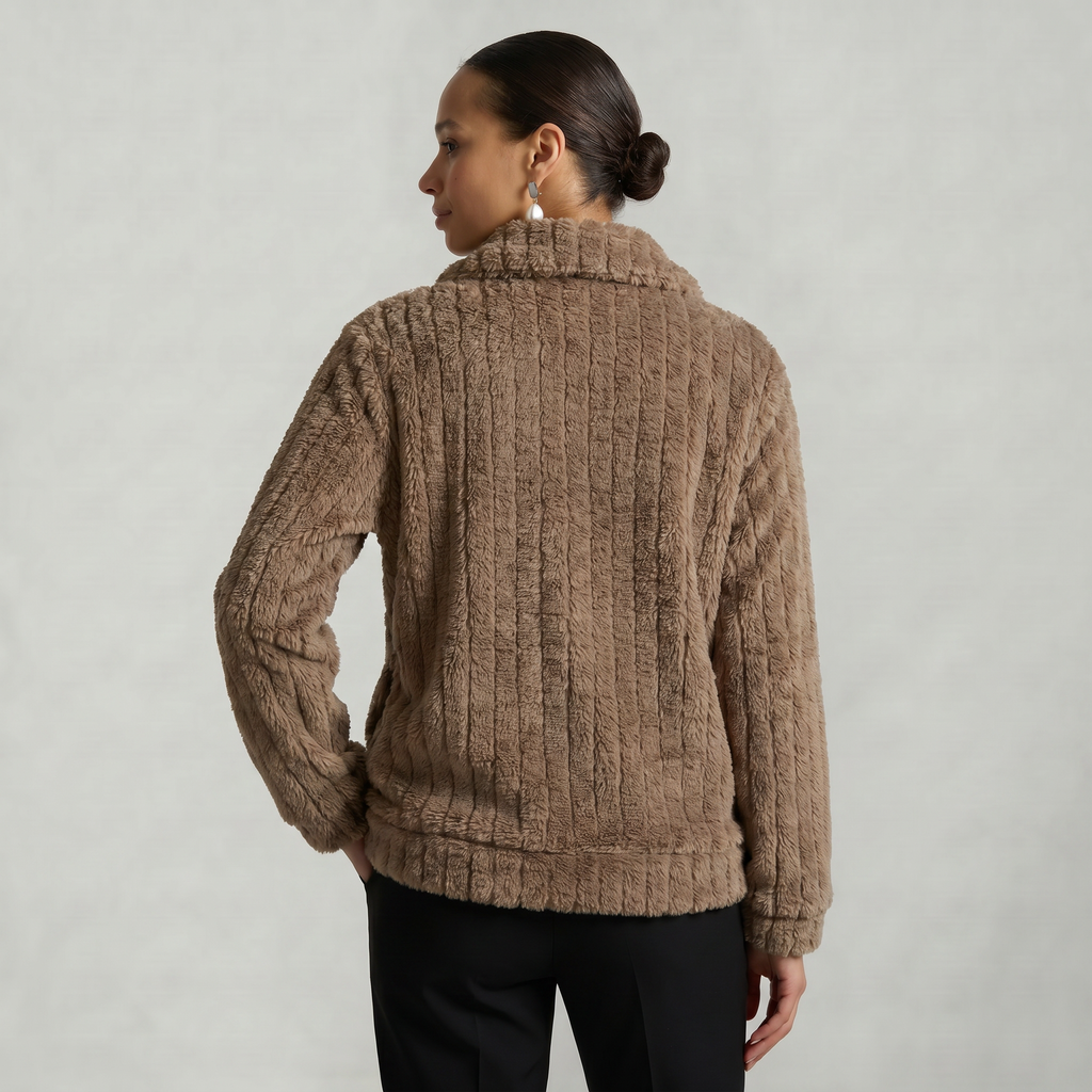 Women’s Full Zip Teddy Jacket - Long Sleeve Regular Fit