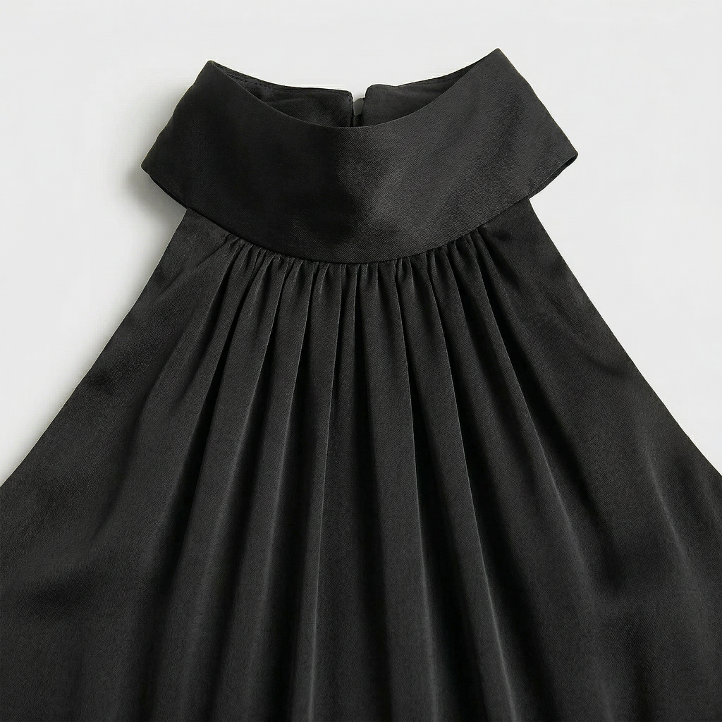 Women’s Halter Neck Fluted Hem Maxi Dress