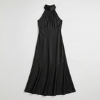Women’s Halter Neck Fluted Hem Maxi Dress
