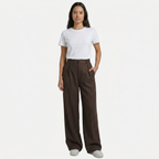 Women's High Waist Wide Leg Trousers - Tailored Smart Casual Straight Leg Pants