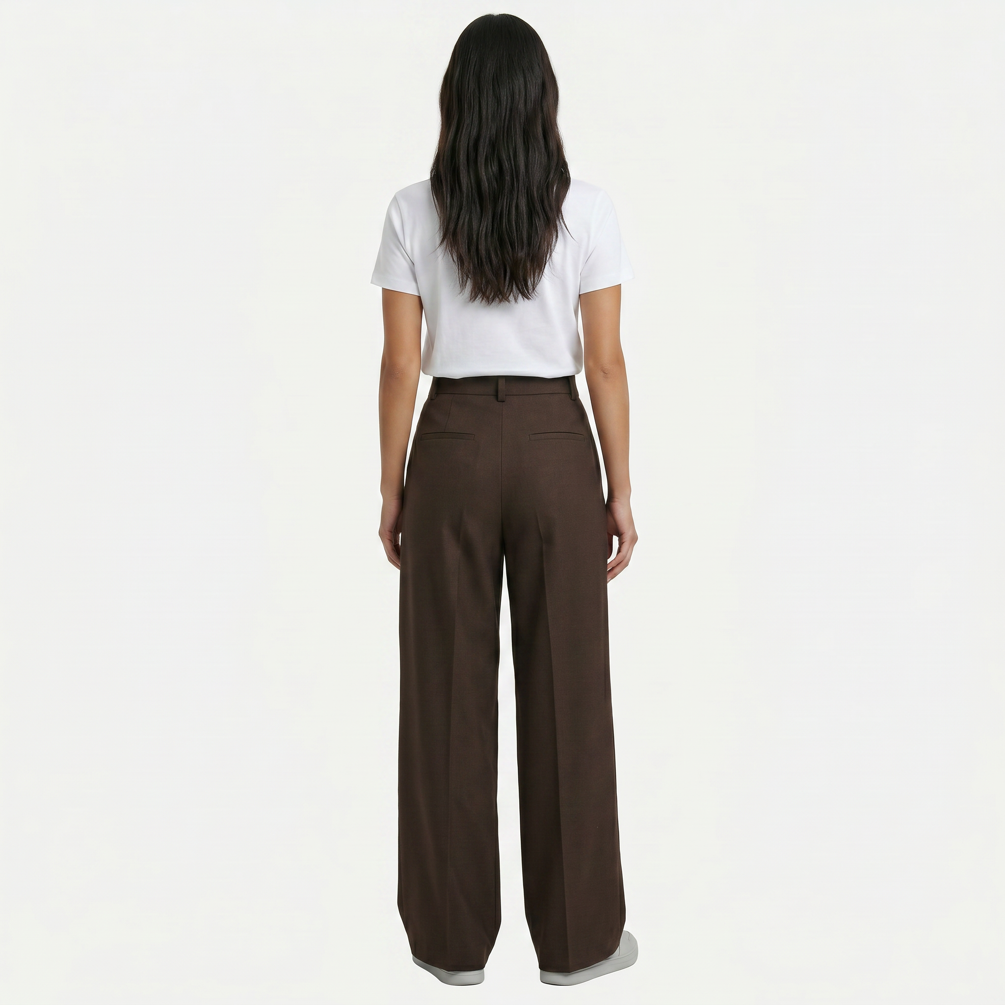 Women's High Waist Wide Leg Trousers - Tailored Smart Casual Straight Leg Pants