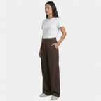 Women's High Waist Wide Leg Trousers - Tailored Smart Casual Straight Leg Pants