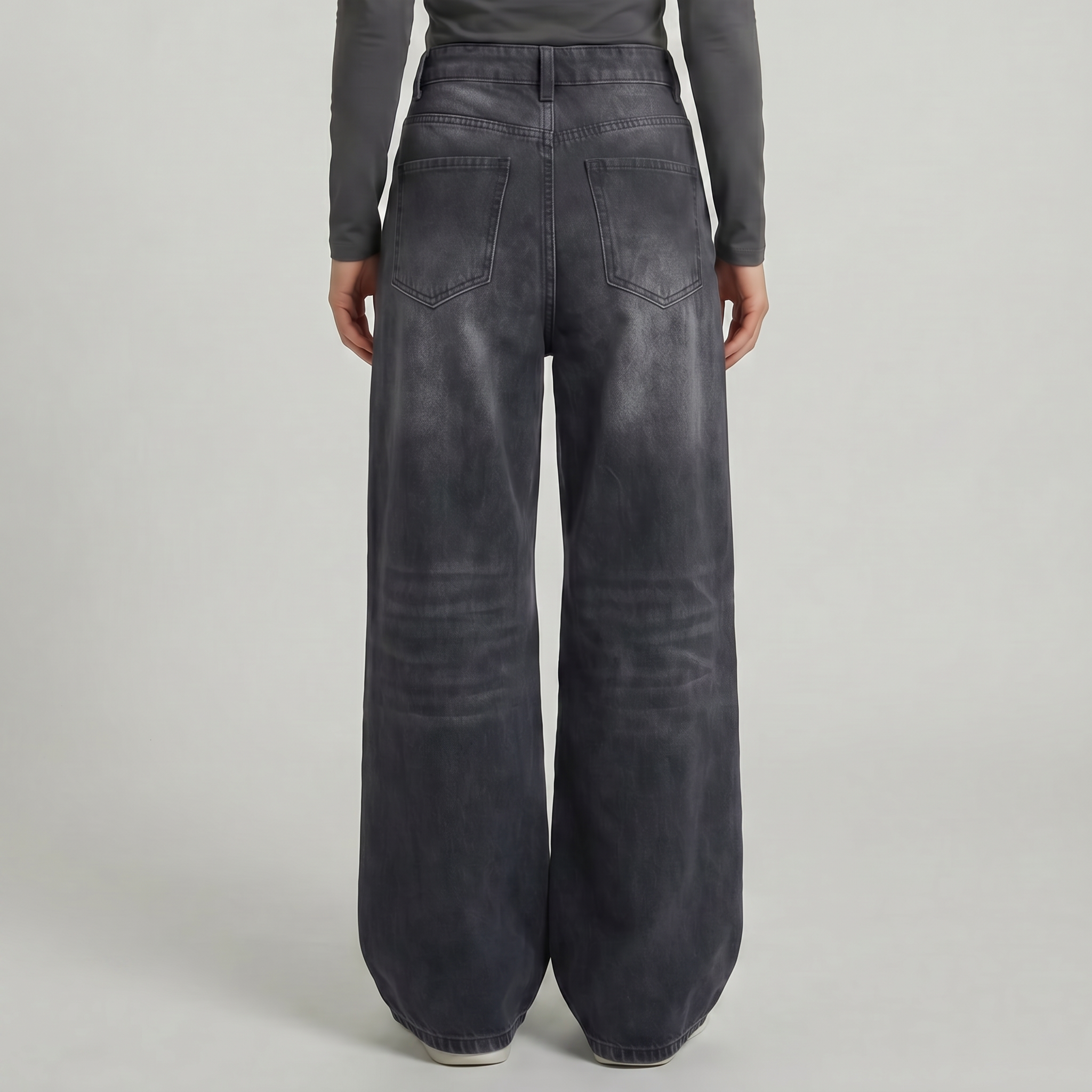 Women’s High Waisted Barrel Jeans - Loose Fit Straight Leg Denim