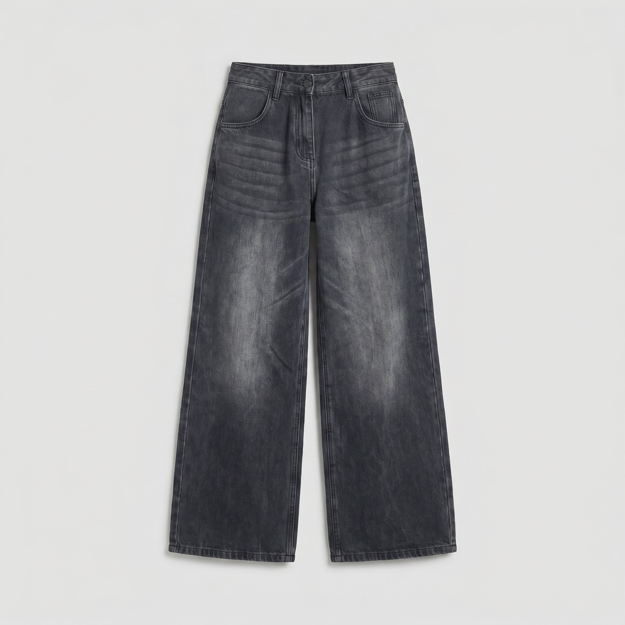 Women’s High Waisted Barrel Jeans - Loose Fit Straight Leg Denim