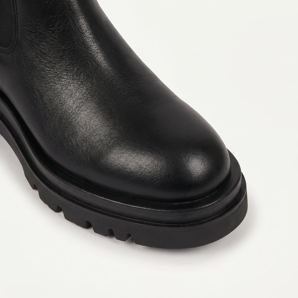 Women’s Knee High Boots - Back Zip Lug Sole Fit