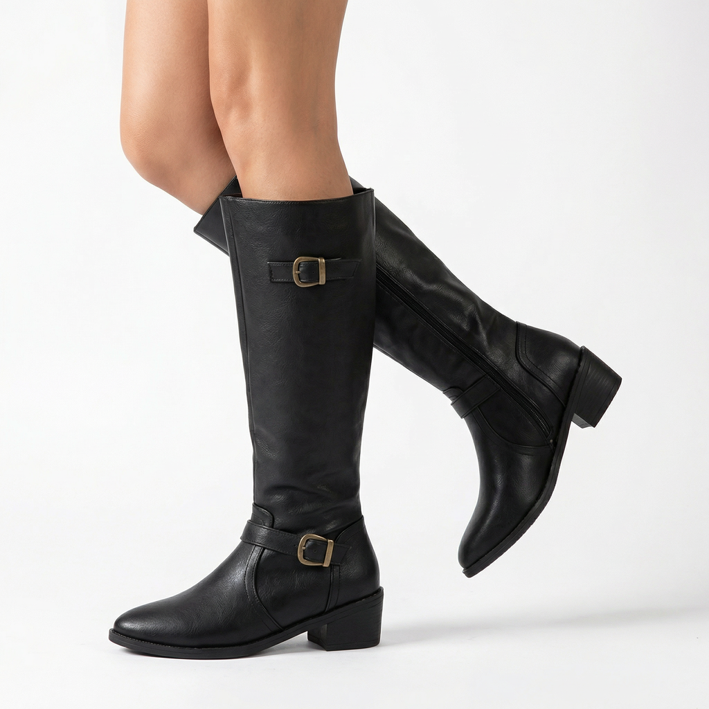 Women's Knee-High Leather Boots – Tall Riding Style Boots