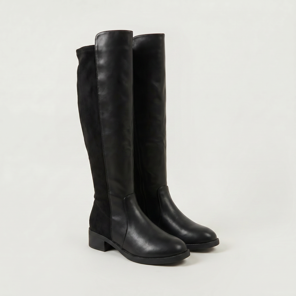 Women’s Knee-High Leather Boots -  Pull-On Tall Boots