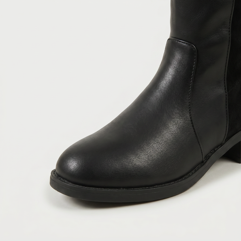 Women’s Knee-High Leather Boots -  Pull-On Tall Boots