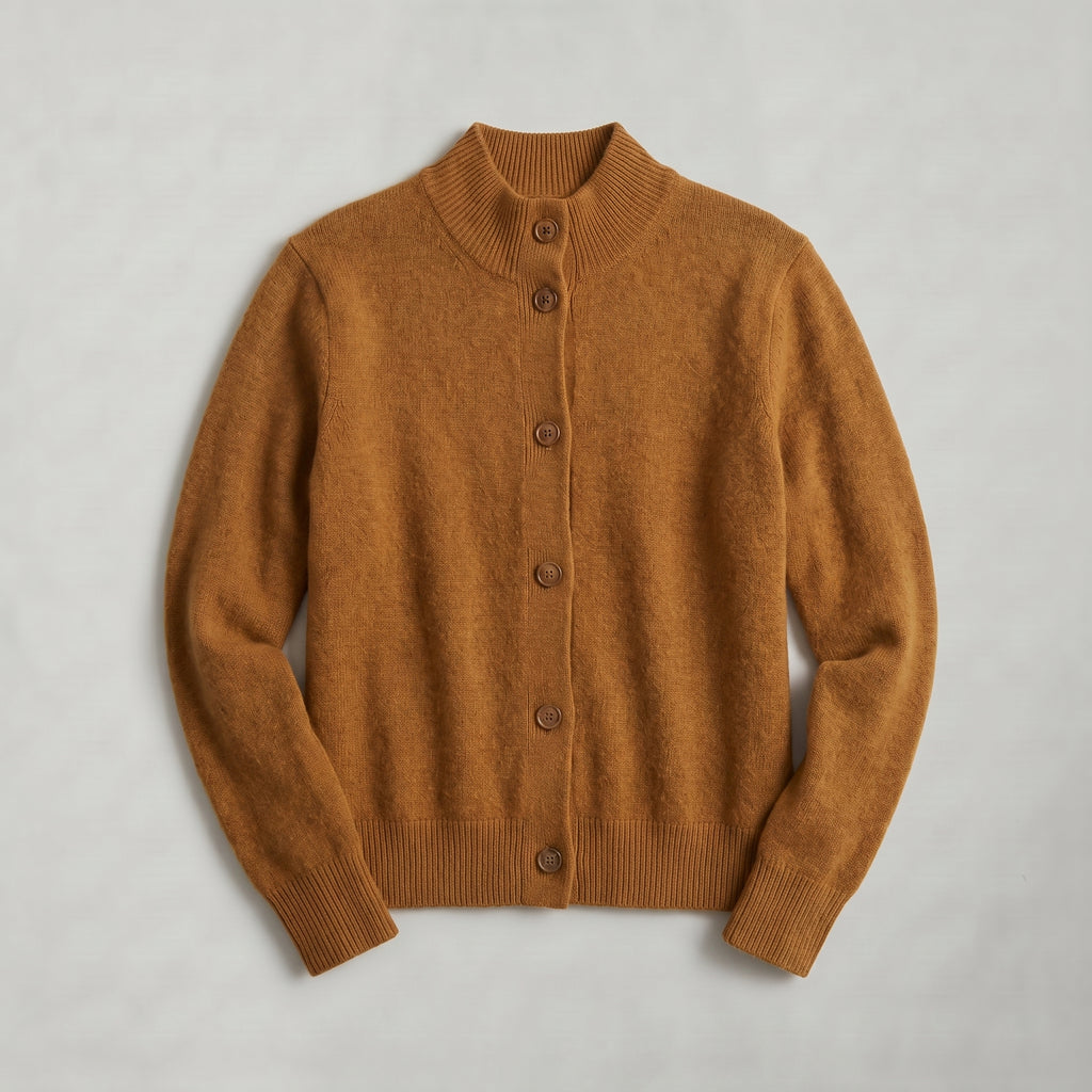 Women’s Button Knit Cardigan - High Neck Warm Relaxed Fit