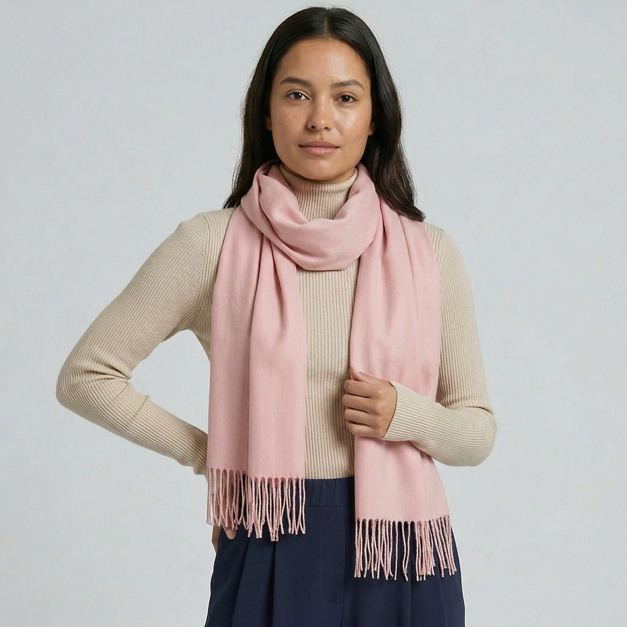 Women’s Soft Knit Scarf - Fringed Long Fit