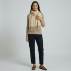Women’s Soft Knit Scarf - Fringed Long Fit