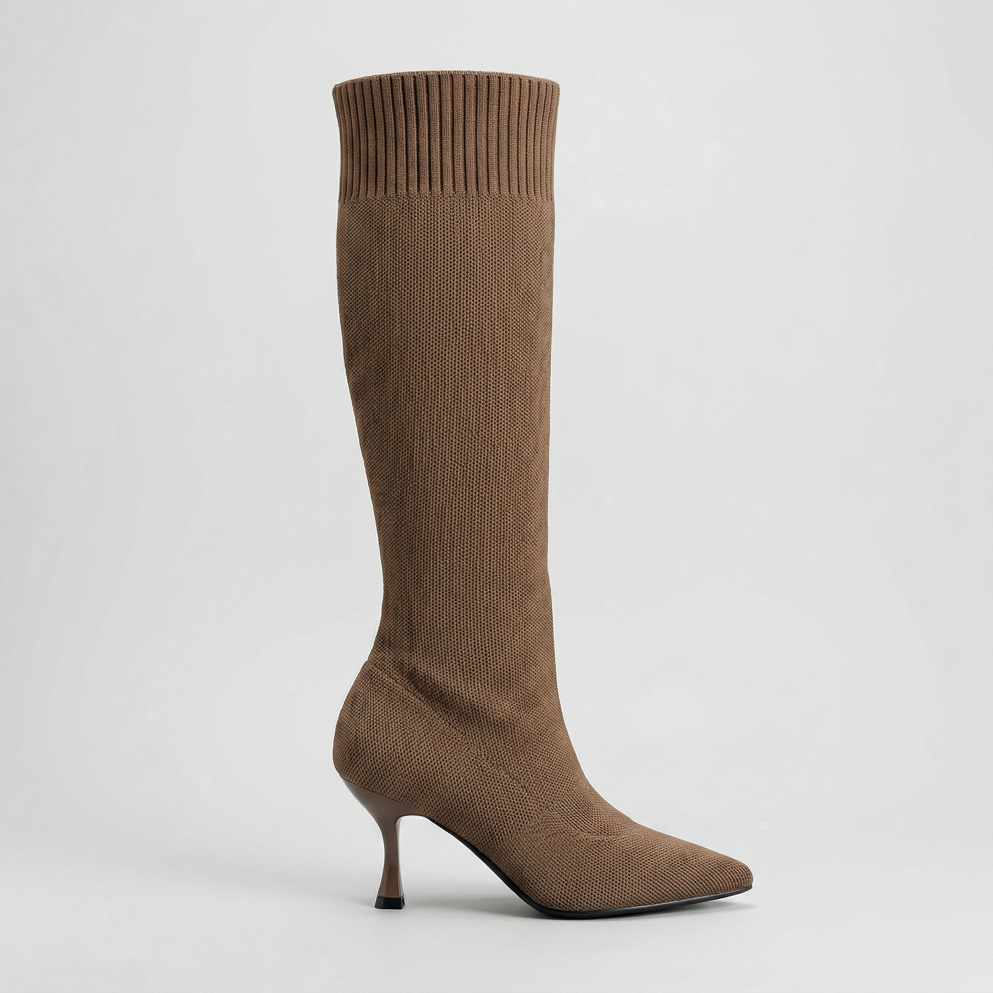 Women’s Knit Sock Tall Boots - Pointed Toe Knee High Fit