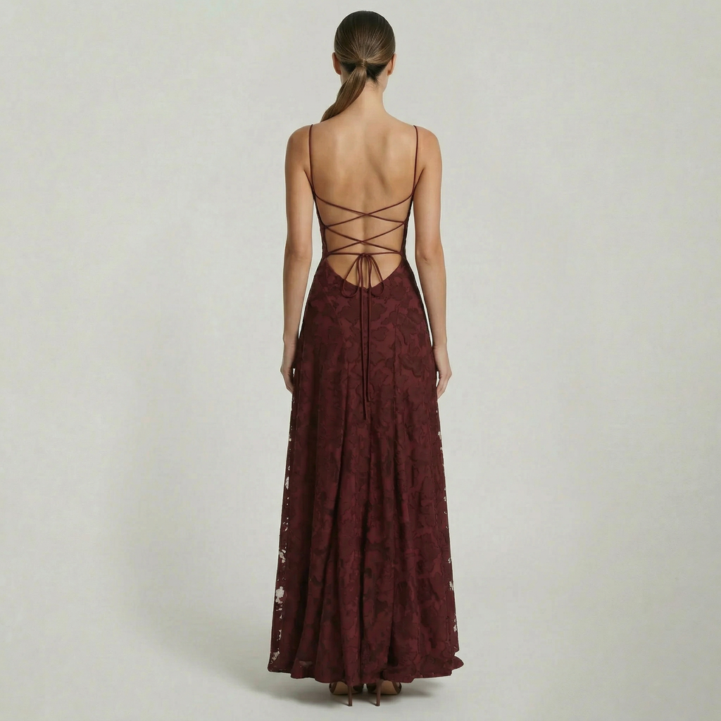 Women's Long lace Wedding Guest Maxi Dress