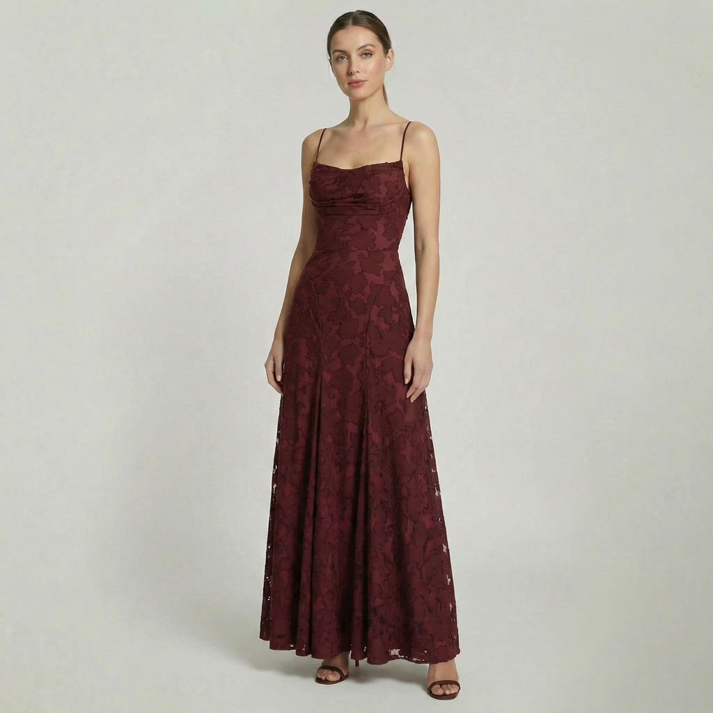 Women's Long lace Wedding Guest Maxi Dress