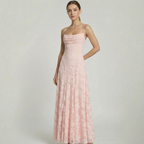 Women's Long lace Wedding Guest Maxi Dress