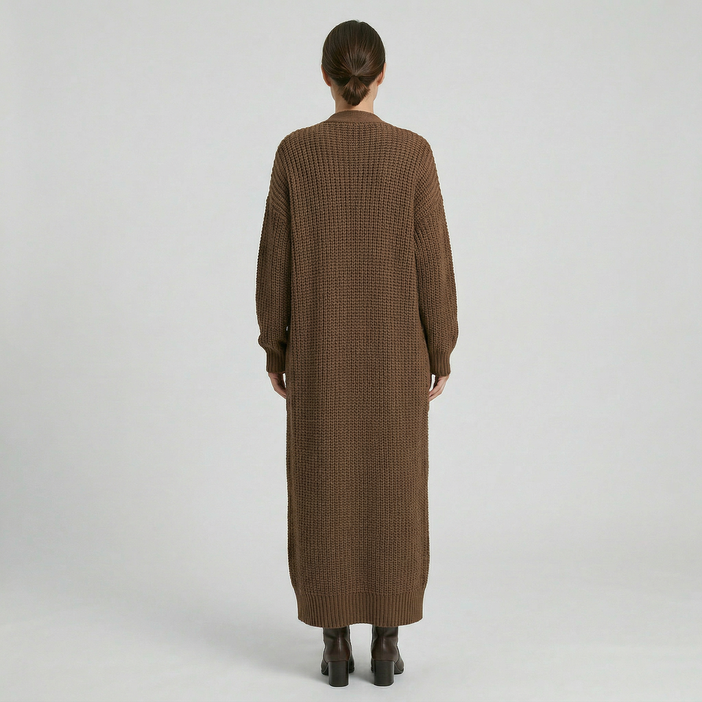 Women's Knit Long Winter Cardigan Toe Length