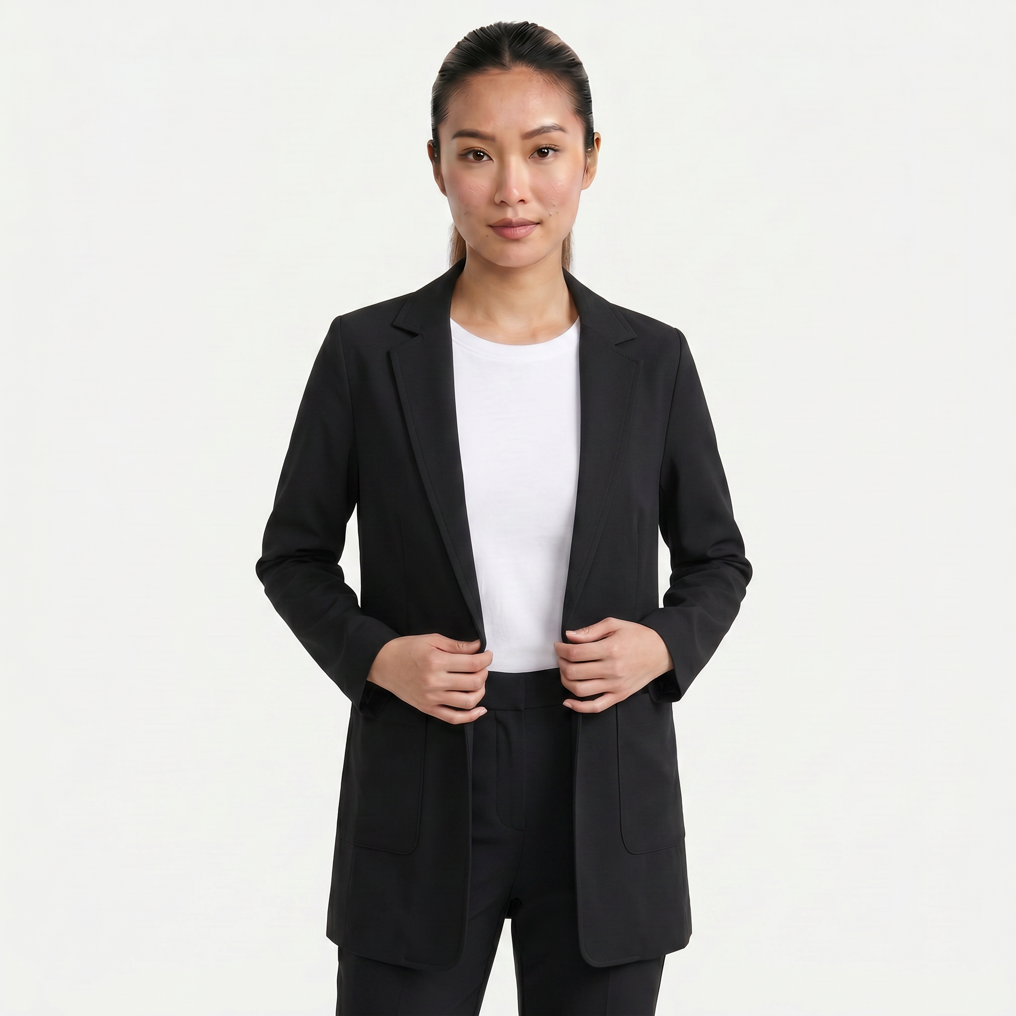 Women’s Cardigan Blazer - Notched Lapel Slim Fit