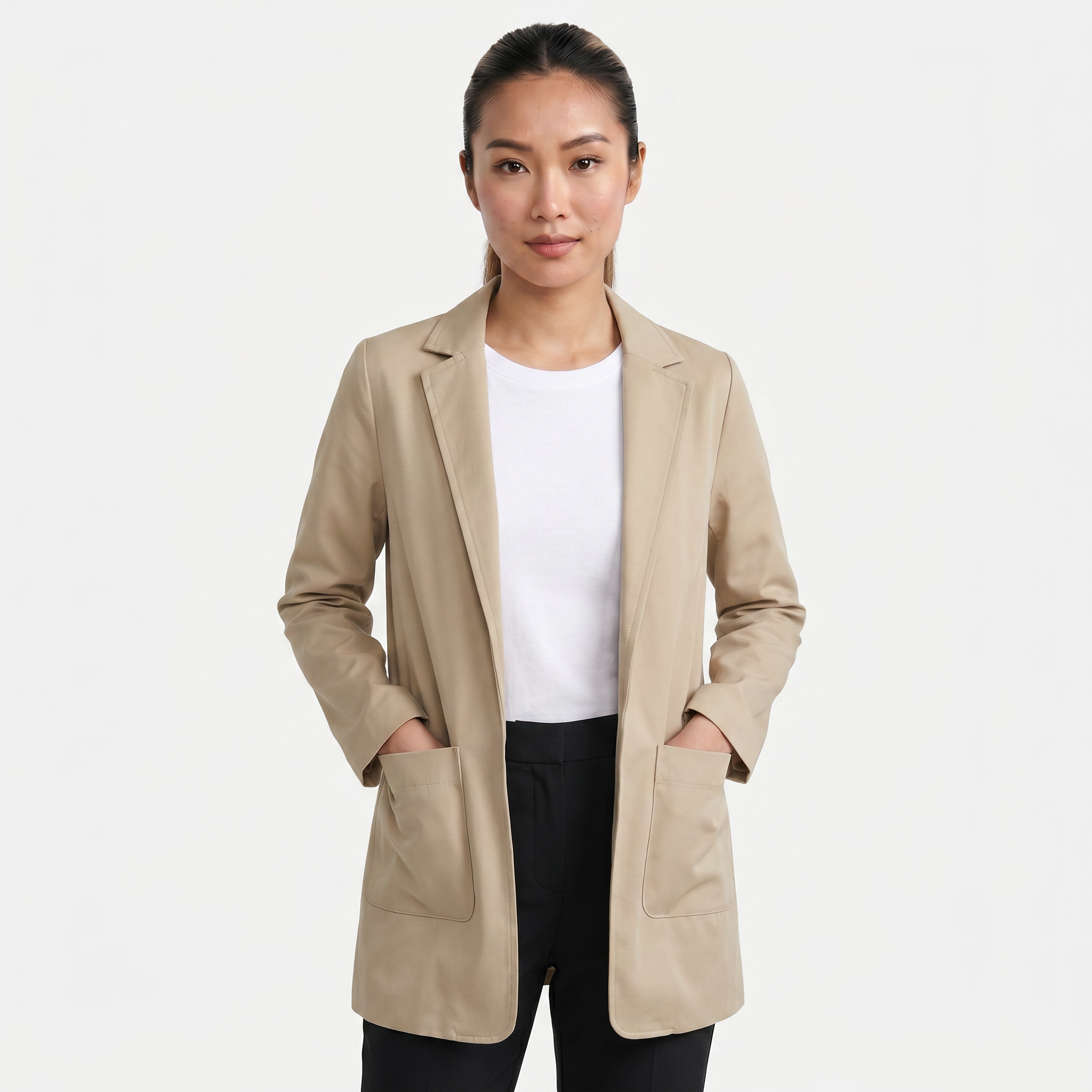 Women’s Cardigan Blazer - Notched Lapel Slim Fit