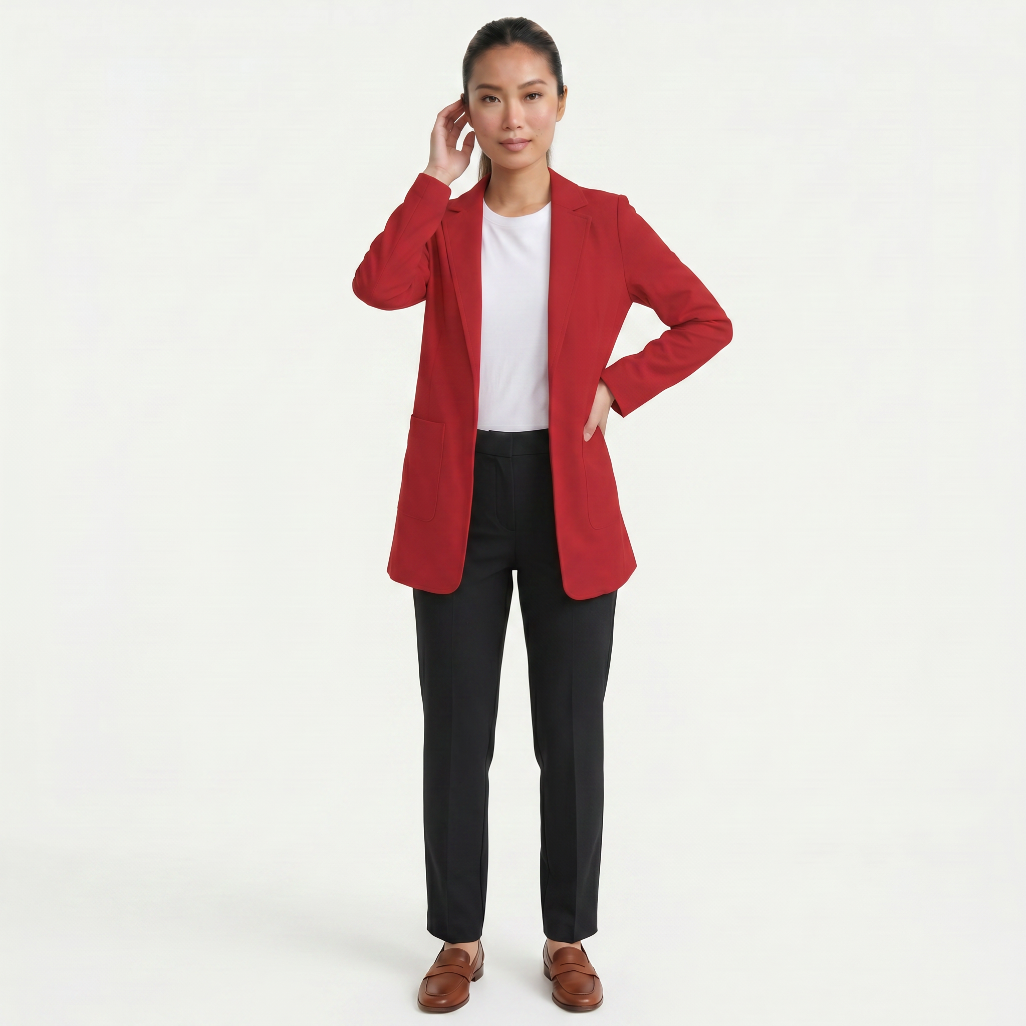 Women’s Cardigan Blazer - Notched Lapel Slim Fit
