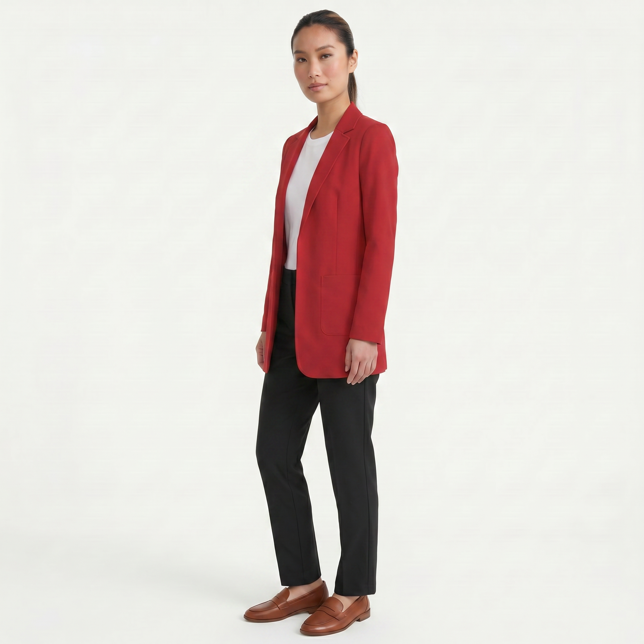 Women’s Cardigan Blazer - Notched Lapel Slim Fit