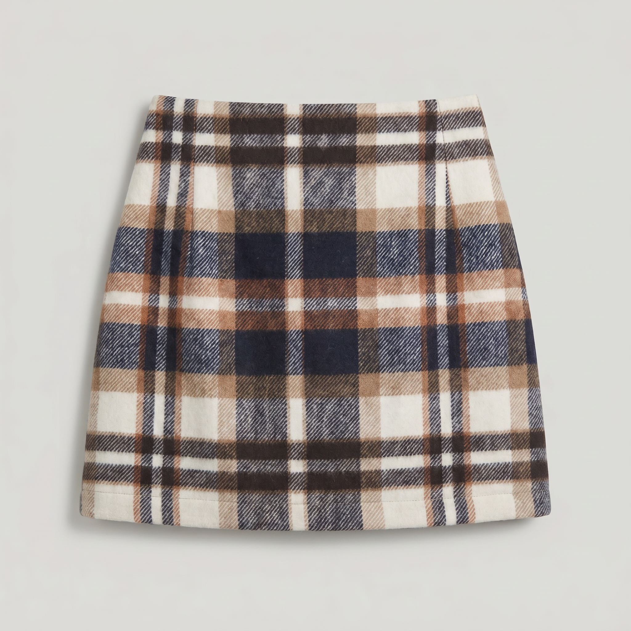 Women’s Plaid A-Line Skirt - High Waist Tweed Style Mini Skirt