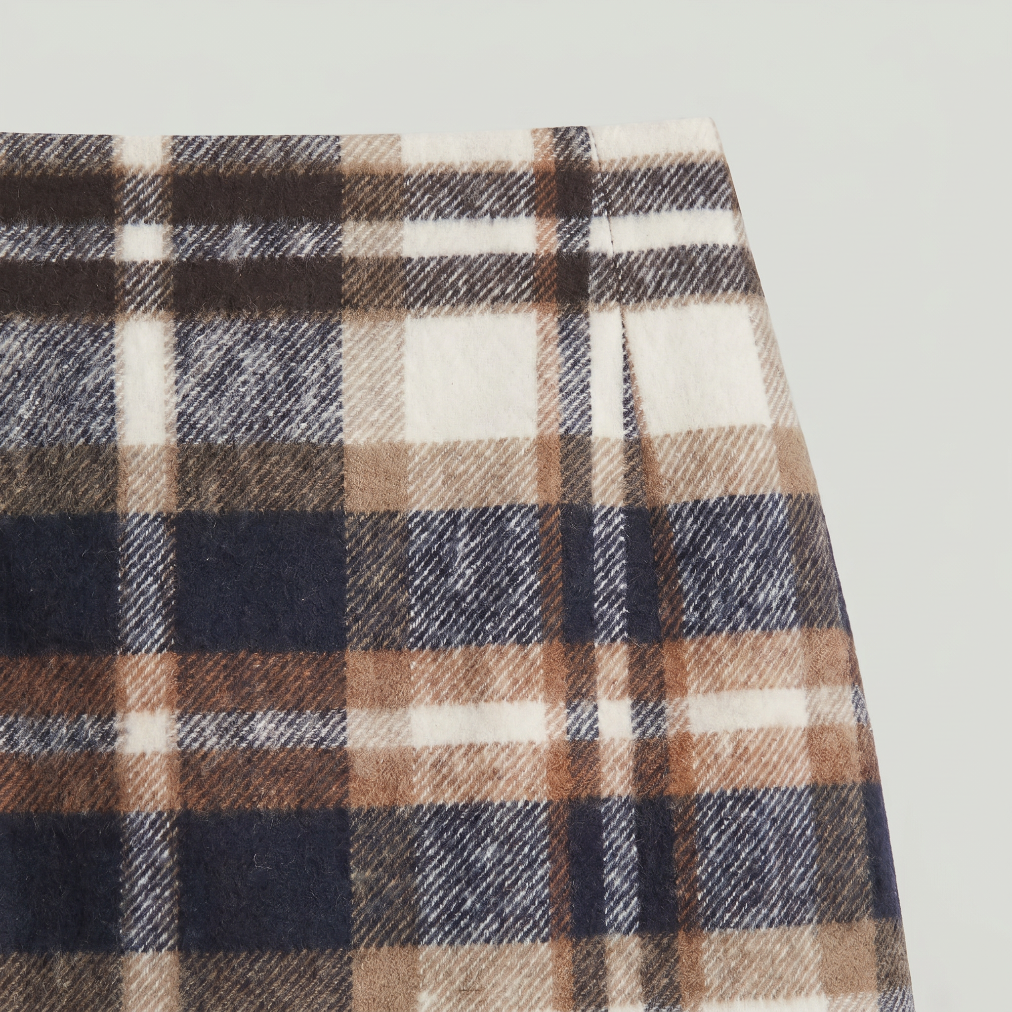 Women’s Plaid A-Line Skirt - High Waist Tweed Style Mini Skirt