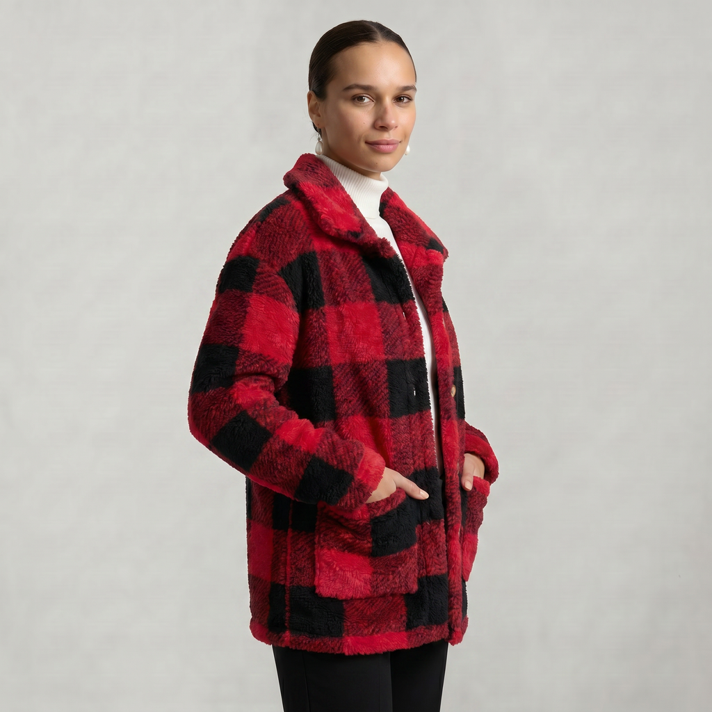 Women’s Plaid Jacket - Button Front Regular Fit