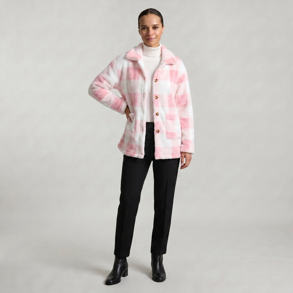 Women’s Plaid Jacket - Button Front Regular Fit