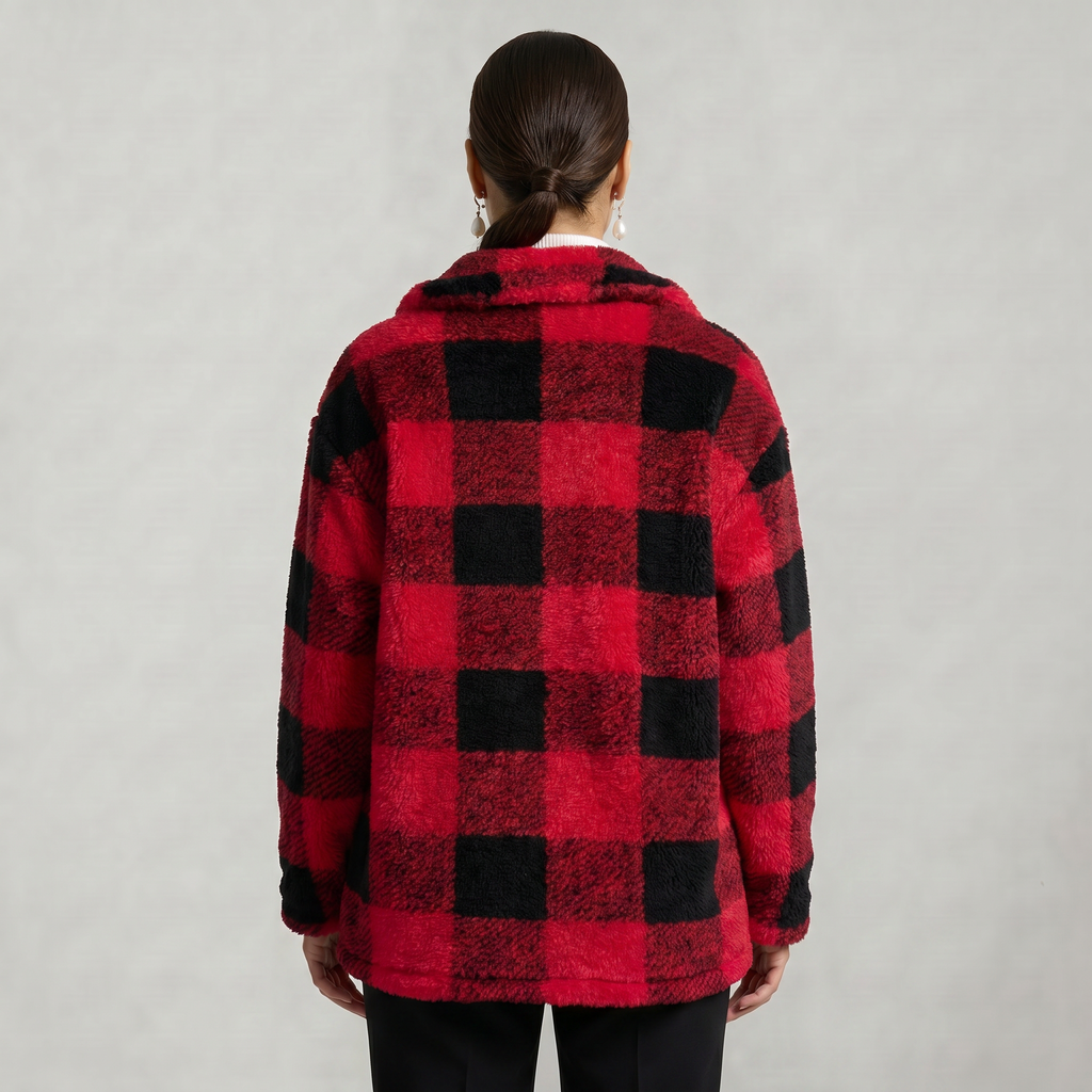 Women’s Plaid Jacket - Button Front Regular Fit