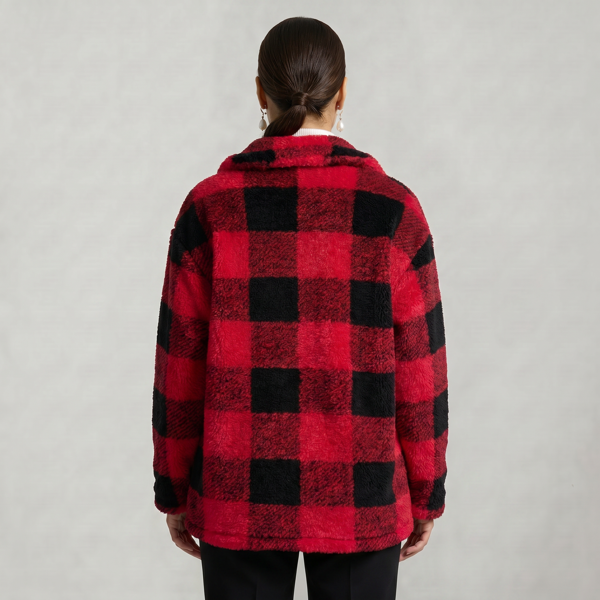 Women’s Plaid Jacket - Button Front Regular Fit