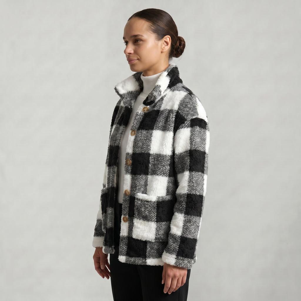 Women’s Plaid Jacket - Button Front Regular Fit