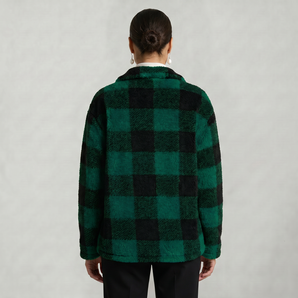 Women’s Plaid Jacket - Button Front Regular Fit