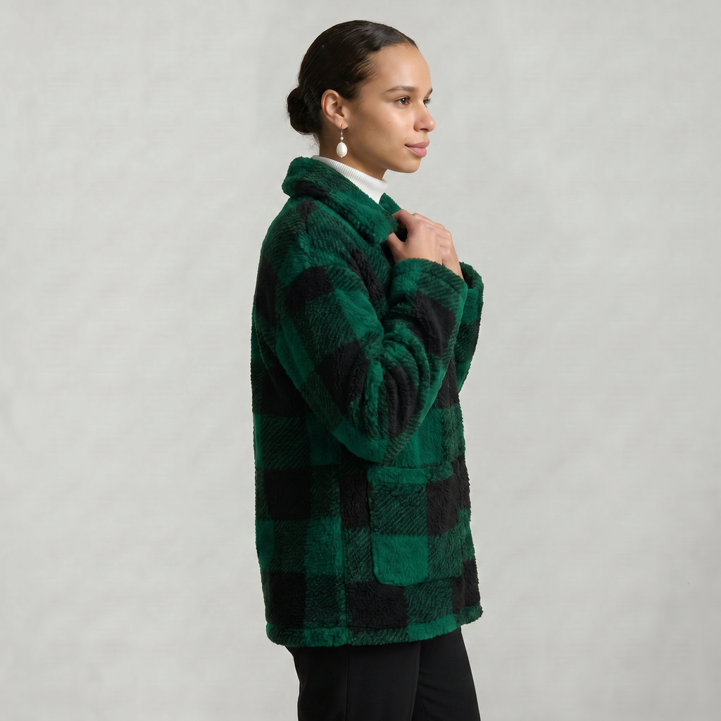 Women’s Plaid Jacket - Button Front Regular Fit