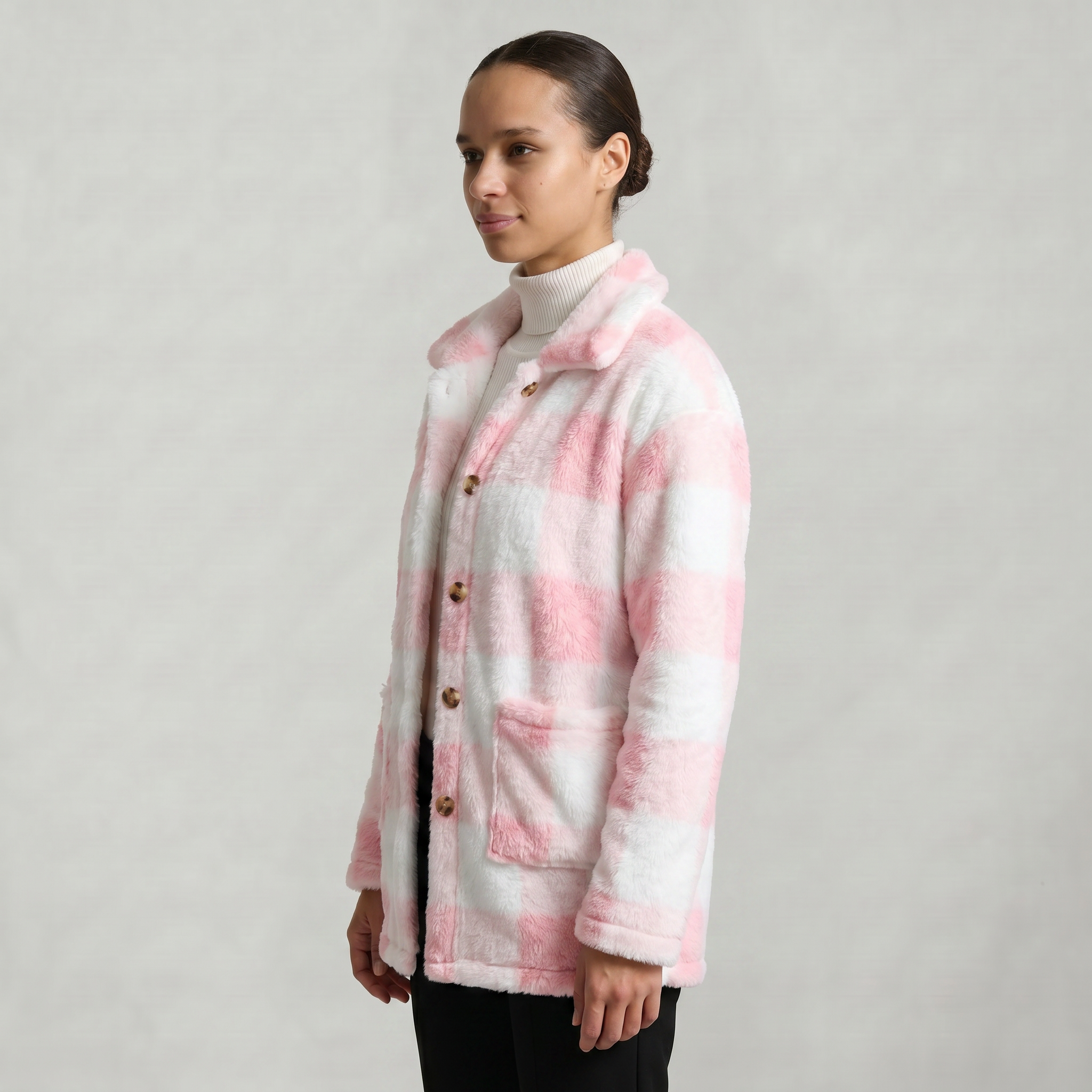 Women’s Plaid Jacket - Button Front Regular Fit