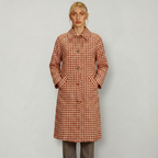 Women’s Plaid Trench Coat - Long Checkered Coat