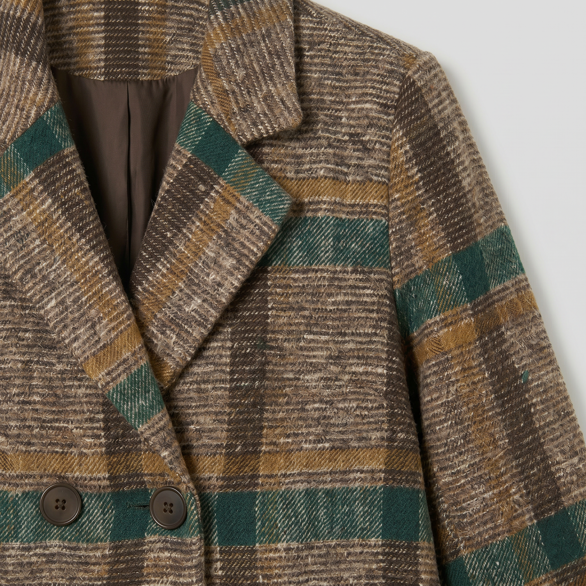 Women’s Plaid Coat - Tweed Checked Blazer Coat Tailored Fit