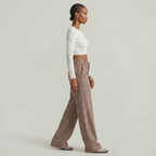 Women’s Wide Leg Trousers - Loose Fit Office Pants