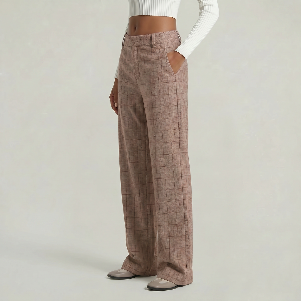 Women’s Wide Leg Trousers - Loose Fit Office Pants