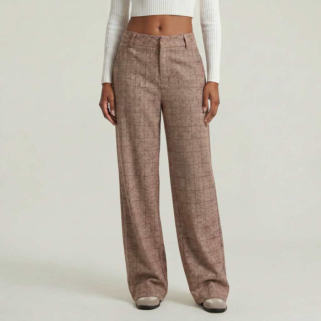 Women’s Wide Leg Trousers - Loose Fit Office Pants