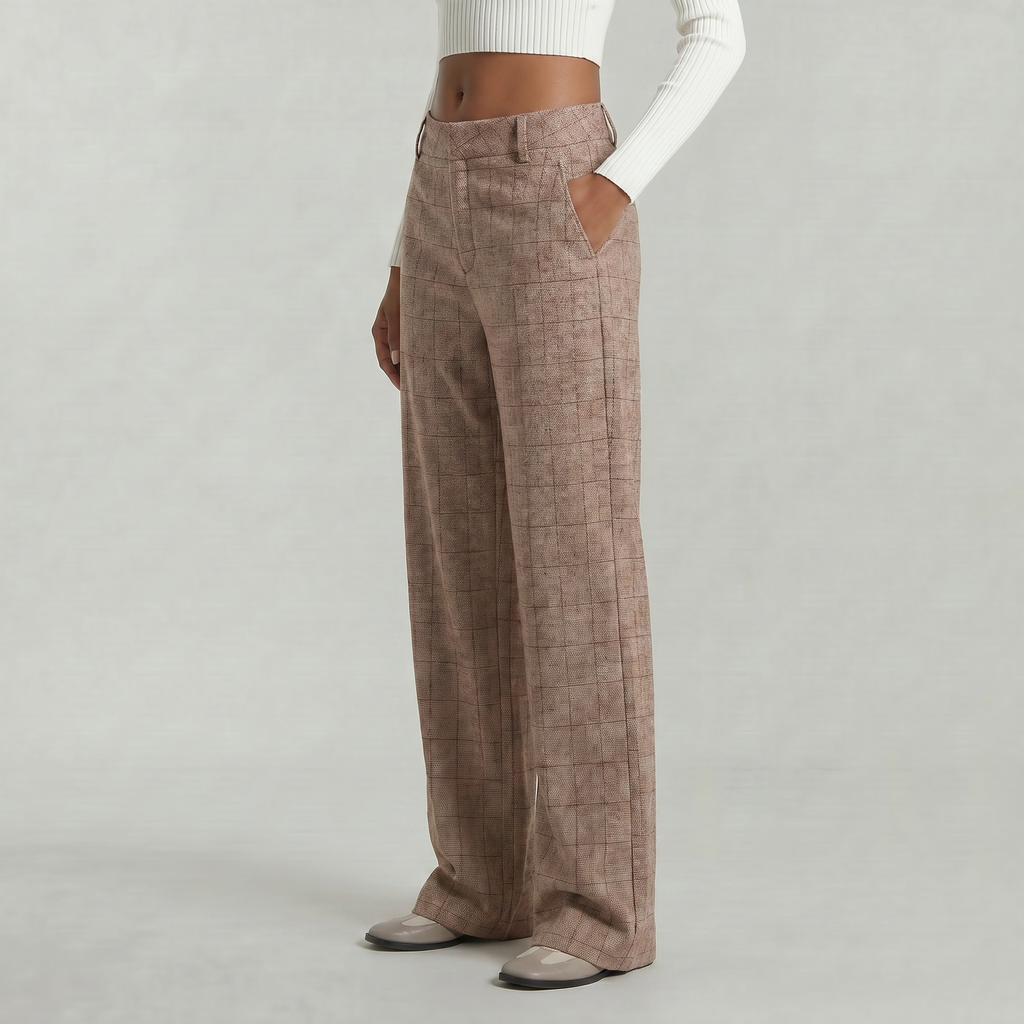 Women’s Wide Leg Trousers - Loose Fit Office Pants