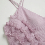Women’s Pleated Ruffle Halter Maxi Dress