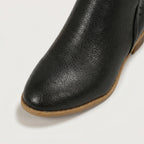 Women’s Pointed Toe Ankle Boots - Back Zip Chunky Heel Boots