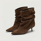 Women’s Pointed Toe Ankle Boots - Slouch Heeled Fashion Boots