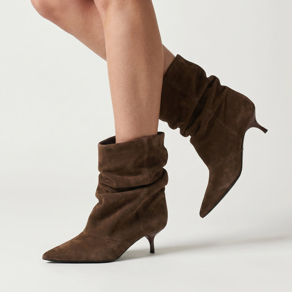 Women’s Pointed Toe Ankle Boots - Slouch Heeled Fashion Boots