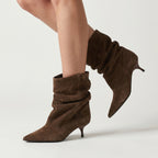 Women’s Pointed Toe Ankle Boots - Slouch Heeled Fashion Boots